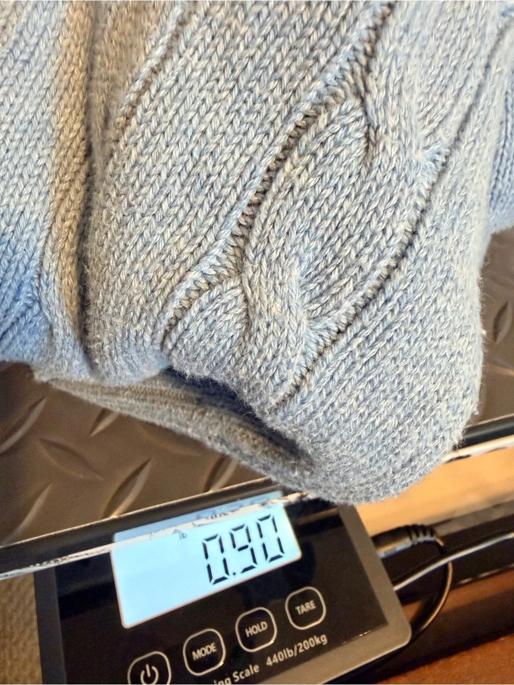 Nautica Men’s Light Blue Cotton Cable Knit Crewneck Coastal Sweater Small